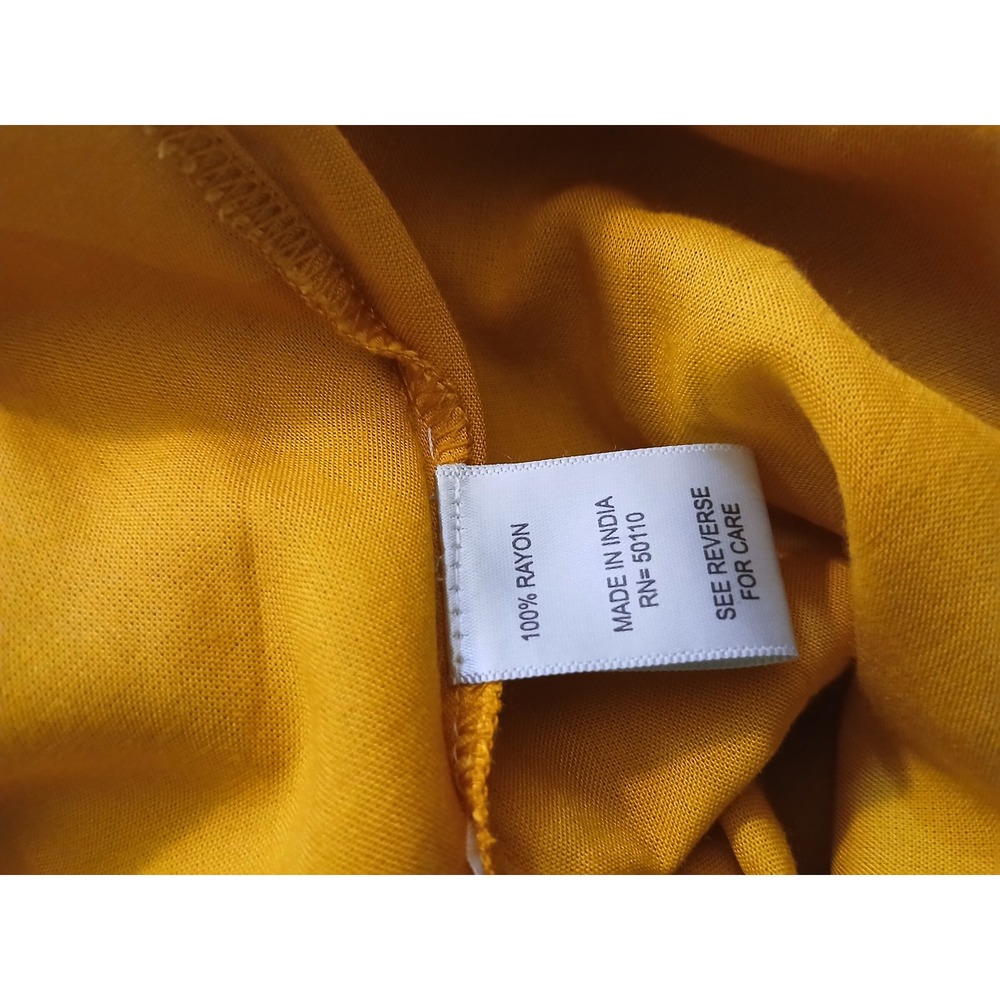 Feathers Mustard Yellow Floral Embroidered Bell Sleeve Off Shoulder Blouse XL - Picture 10 of 10